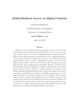 Multi-Platform Access to Digital Content