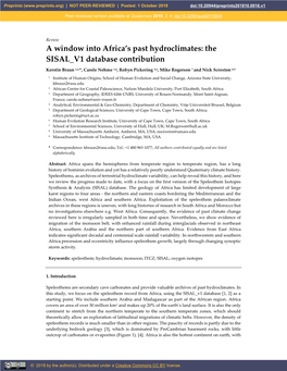 A Window Into Africa's Past Hydroclimates: The