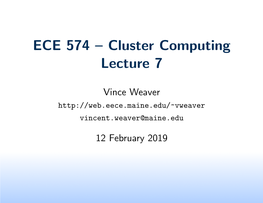 ECE 574 – Cluster Computing Lecture 7