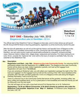 GWTA 2012 Itinerary