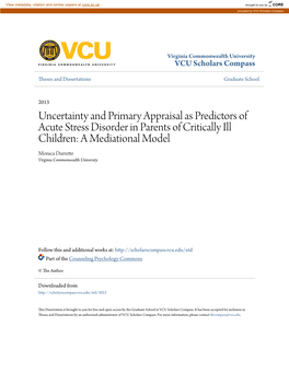 Uncertainty and Primary Appraisal As Predictors of Acute Stress