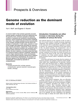 Genome Reduction As the Dominant Mode of Evolution