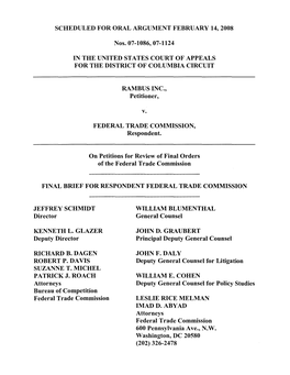 Rambus-FTC Brief Final