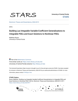 Building Lax Integrable Variable-Coefficient Generalizations to Integrable Pdes and Exact Solutions to Nonlinear Pdes