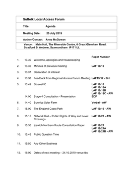 Suffolk Local Access Forum