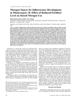 Nitrogen Source for Inflorescence Development in Phalaenopsis: II