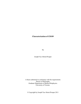 Characterization of CD109