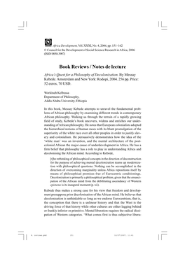 8. Reviews.Pmd 151 10/07/2007, 11:41 152 Africa Development, Vol