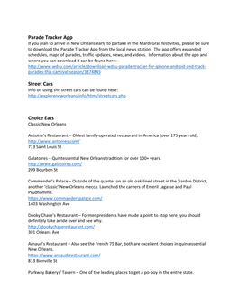 Parade Tracker App Street Cars Choice Eats