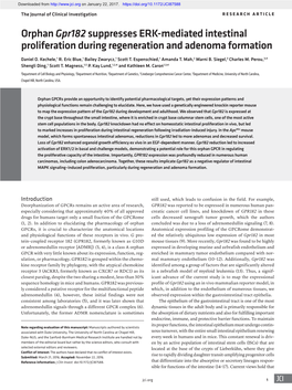 Orphan Gpr182suppresses ERK-Mediated Intestinal