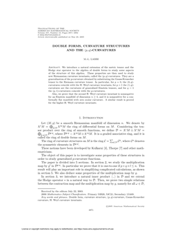 DOUBLE FORMS, CURVATURE STRUCTURES and the (P, Q)-CURVATURES