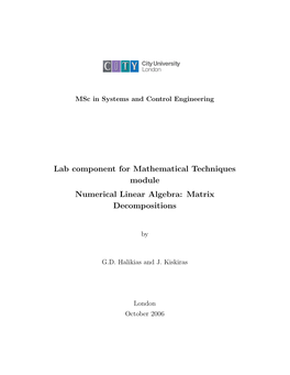 Matrix Decompositions