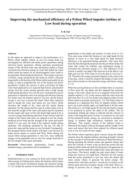 Improving the Mechanical Efficiency of a Pelton Wheel Impulse Turbine at Low Head During Operation