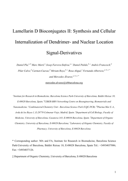 Synthesis and Cellular Internalization of PEG- Derivatives