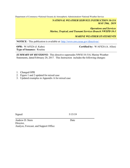 NWS Instruction 10-314, Marine Weather Statements