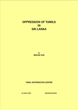 Oppression of Tamils in Sri Lanka
