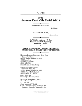 Crow Tribe of Indians As Amicus Curiae in Support of Petitioner ------