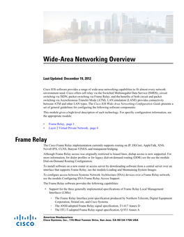 Wide-Area Networking Overview