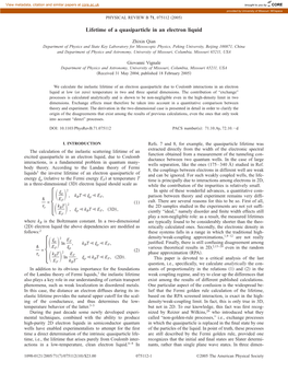 Lifetime of a Quasiparticle in an Electron Liquid