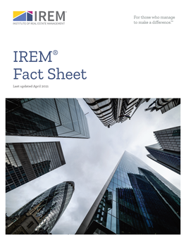 IREM Fact Sheet