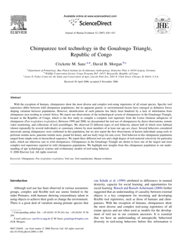 Chimpanzee Tool Technology in the Goualougo Triangle, Republic of Congo