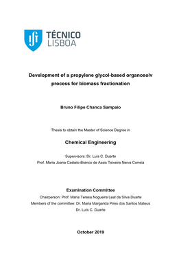 Development of a Propylene Glycol-Based Organosolv Process for Biomass Fractionation Chemical Engineering