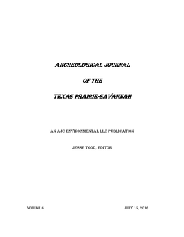 Archeological Journal of the Texas Prairie-Savannah 6 1