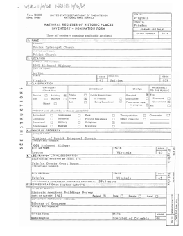 NOMINATION FORM Fairfax for NPS USE ONLY ENTRV NUMBER DATE (Confinuation Sheet) I (Numb