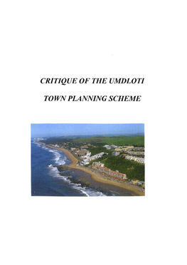 Critique of the Umdloti Town Planning Scheme