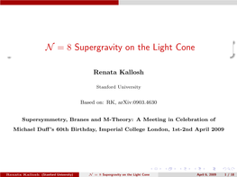 N=8 Supergravity on the Light Cone