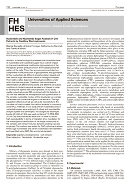 Nucleotide and Nucleotide Sugar Analysis in Cell Extracts By