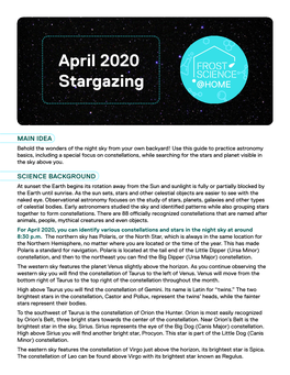 April 2020 Stargazing