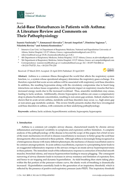 Acid-Base Disturbances in Patients with Asthma: a Literature Review and Comments on Their Pathophysiology