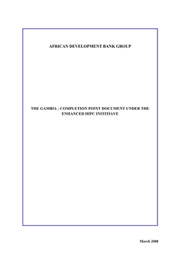 Gambia : Completion Point Document Under the Enhanced Hipc Inititiave