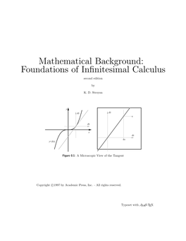 Mathematical Background: Foundations of Infinitesimal Calculus