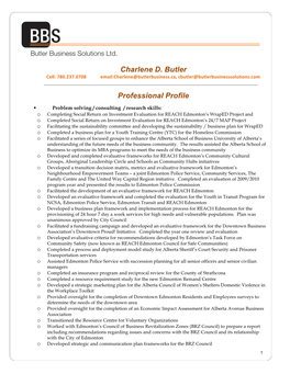 Charlene D. Butler Professional Profile