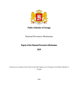 Report of the National Preventive Mechanism 2019