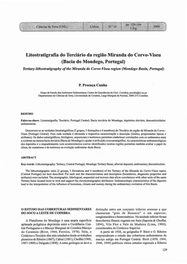 Bacia Do Mondego, Portugal) Tertiary Lithostratigraphy of the Miranda Do Corvo- Viseu Region (Mondego Basin, Portugal)