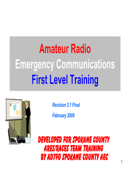 Amateur Radio Emergency Communications First Level Training