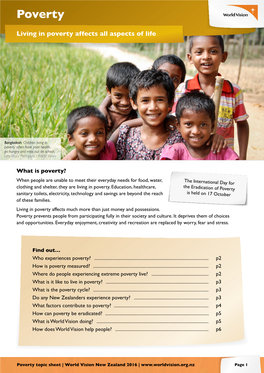 Poverty Topic Sheet Download