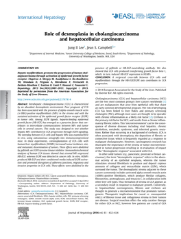 Role of Desmoplasia in Cholangiocarcinoma and Hepatocellular Carcinoma