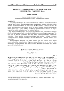 Tectonic and Structural Evolution of the Mesopotamia Foredeep, Iraq