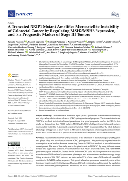 A Truncated NRIP1 Mutant Amplifies Microsatellite Instability Of