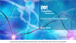 Vistagen Corporate Presentation May 2018 Website