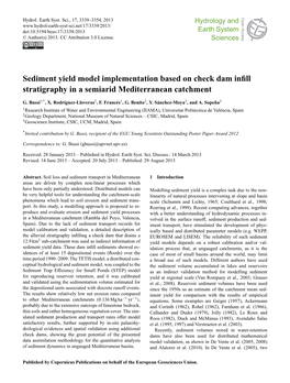 Sediment Yield Model Implementation Based on Check Dam Infill