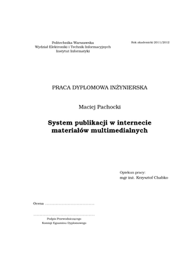 System Publikacji W Internecie Materiałów Multimedialnych