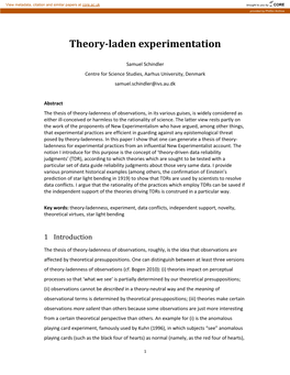 Theory-Laden Experimentation