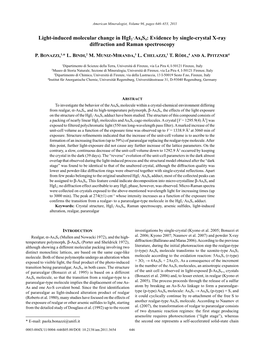 Light-Induced Molecular Change in Hgi2⋅As4s4