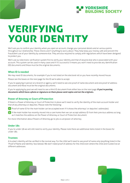 Verifying Your Identity