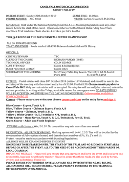 Garker Trial 2019 Regs and Entry